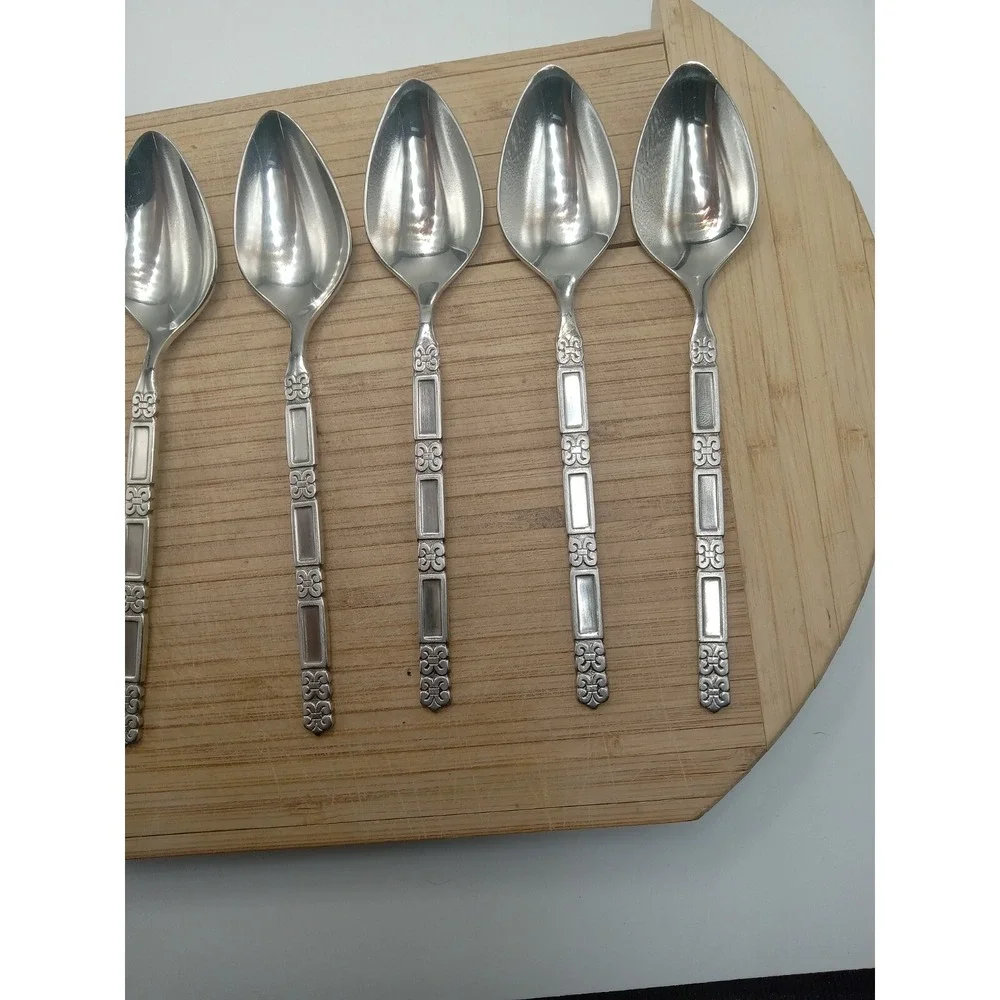 Oneida Community MADRID‎  No Black  Stainless 6 TeaSpoons   See Pictures